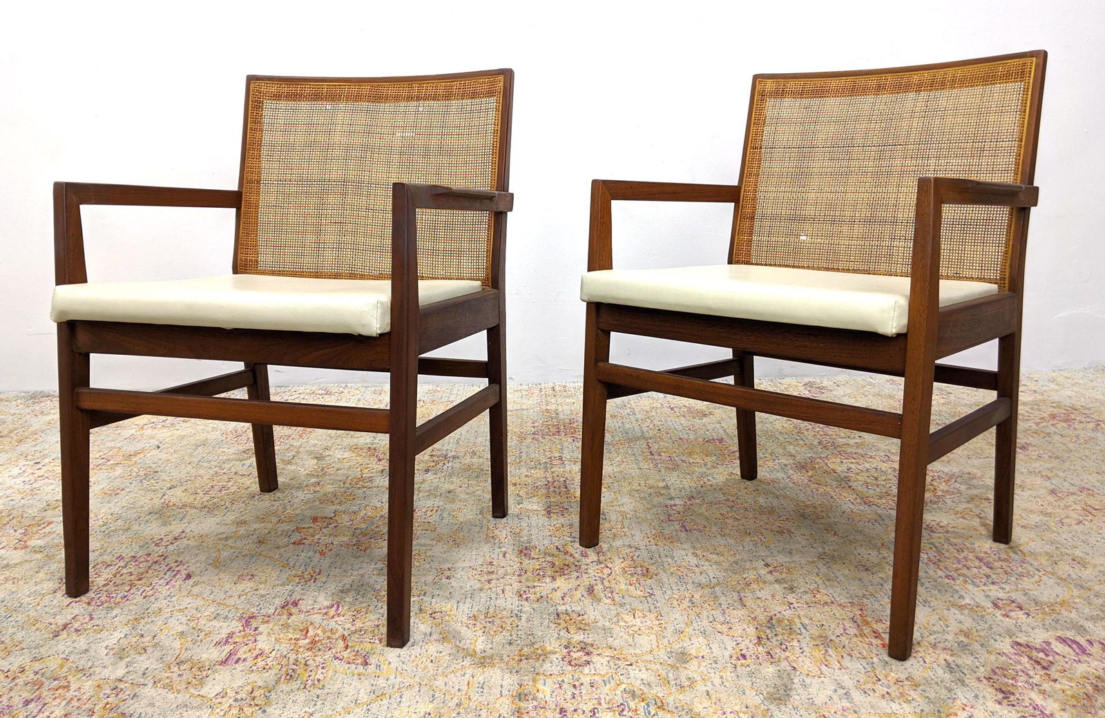 Pr HIBRITEN Caned Back Arm Chairs. Open Arm Frames. Lab (1 of 14)