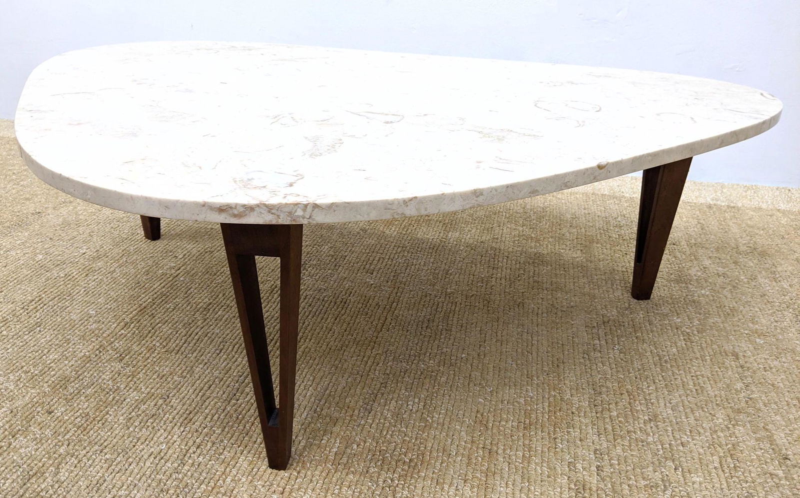 Triangular Travertine Marble Cocktail Coffee Table. Mar (1 of 8)