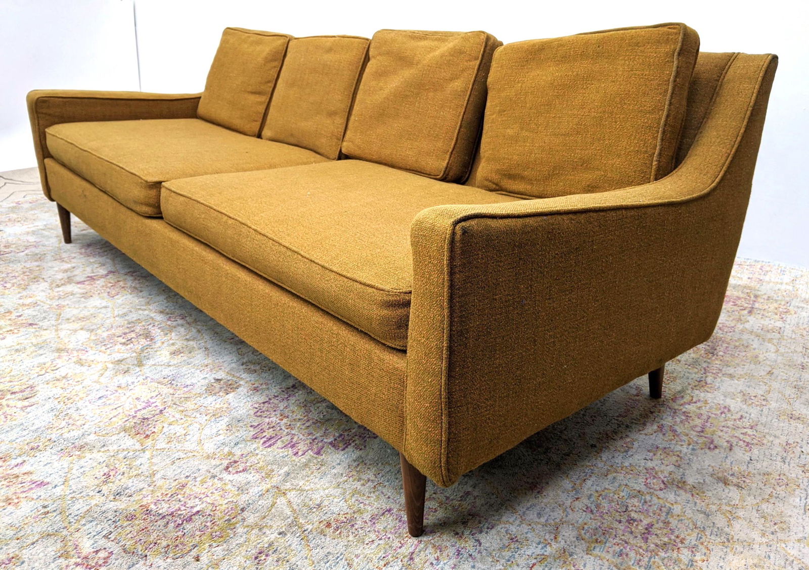 Mid Century Modern Sofa Couch.  Tapered peg Legs. (1 of 15)