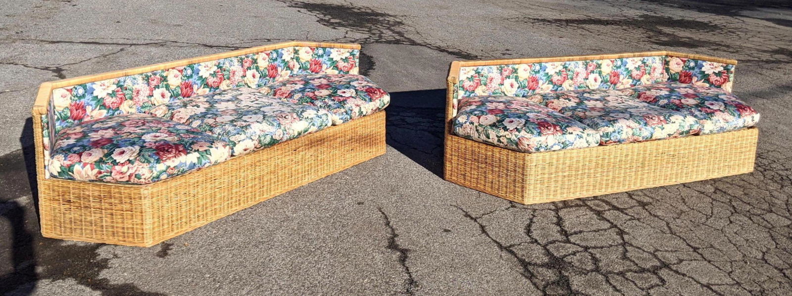 2pc Woven Wicker Seating. Two Sofa Couches. COMFORT DES (1 of 20)