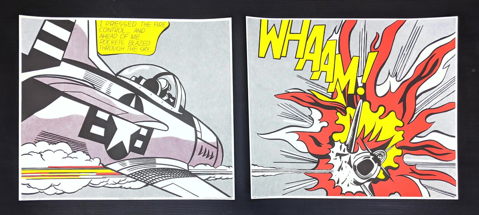 Two piece Roy Lichtenstein Whaam! Printed posters. Two (1 of 18)