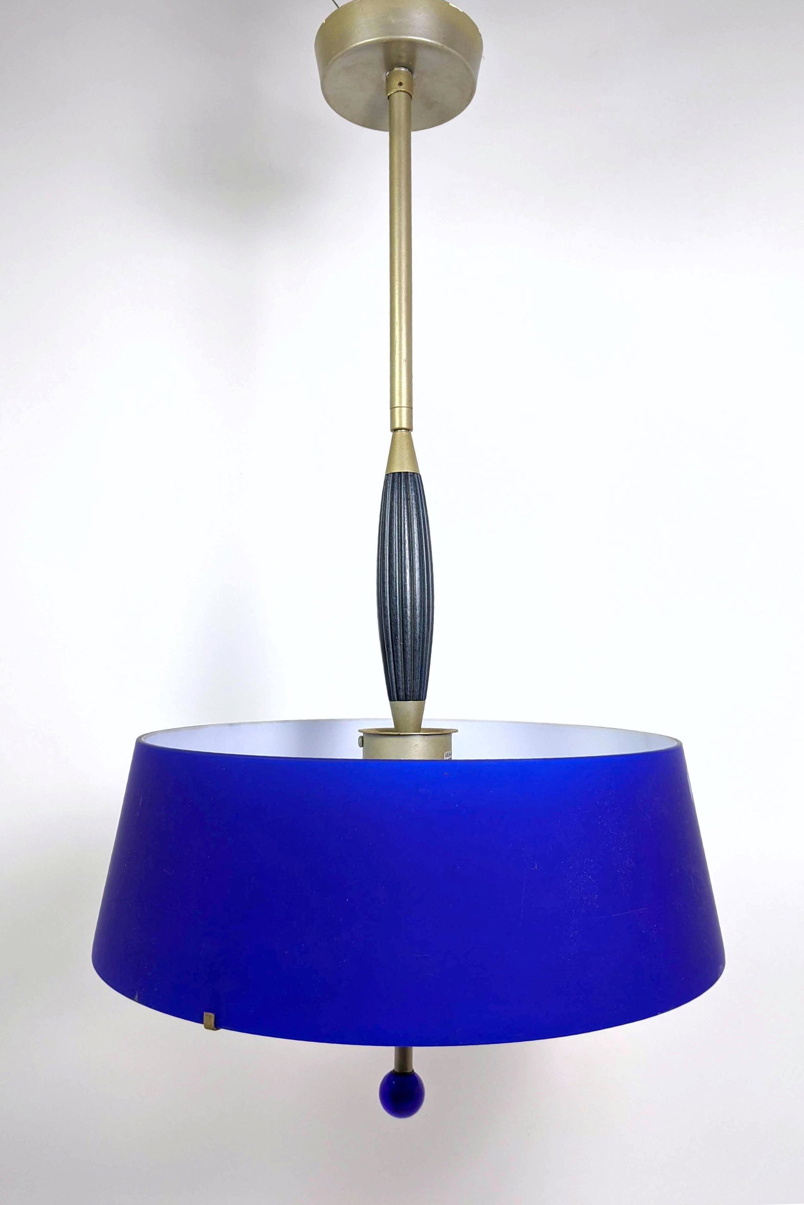 Contemporary Blue Glass Pendant Lamp Chandelier.: Contemporary Blue Glass Pendant Lamp Chandelier.-- Dimensions: H: 32 inches: W: 16 inches: D: 16 inches ---