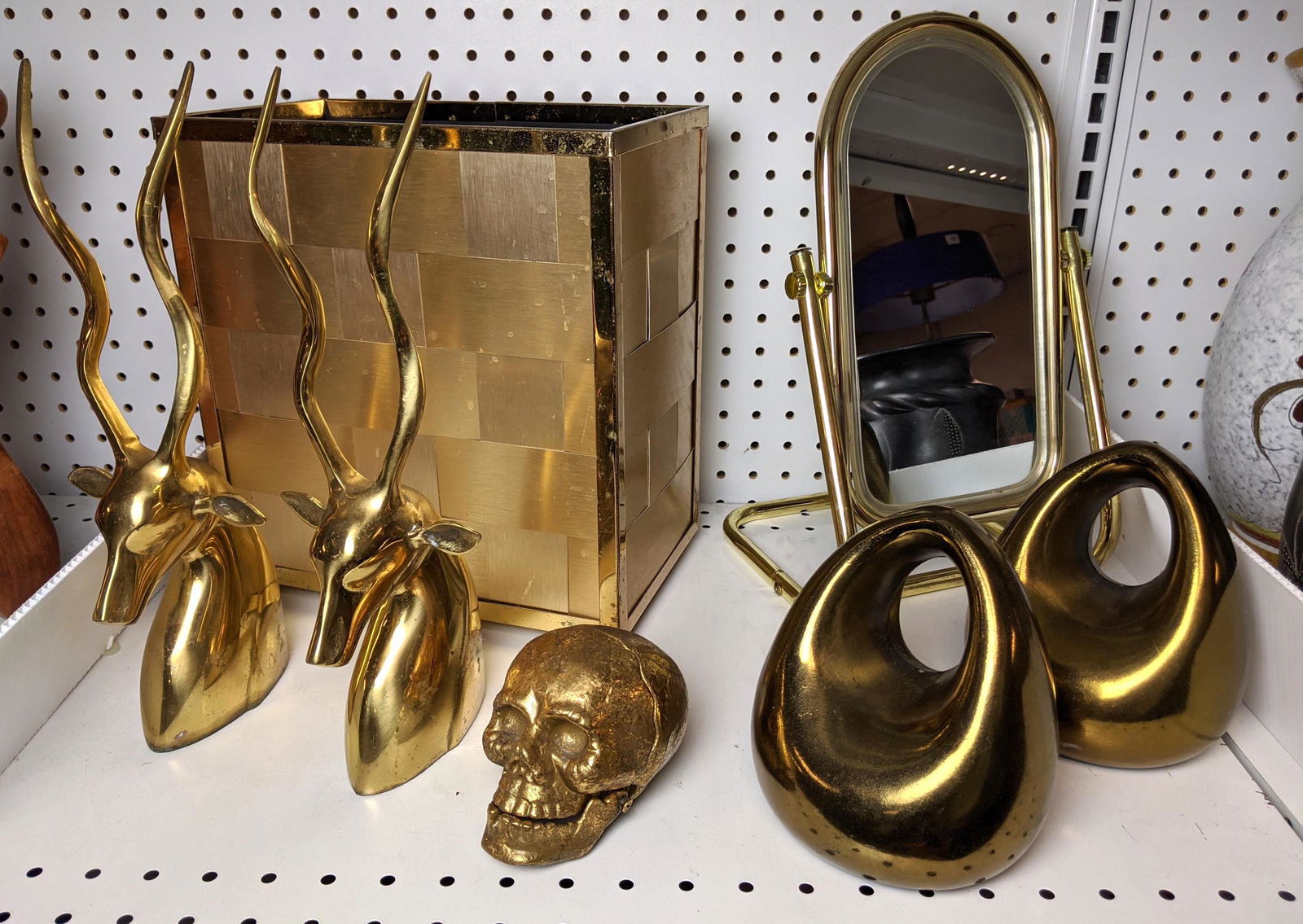 Decorator Metal Lot.  BEN SEIBEL bookends, Brass Gazell (1 of 18)