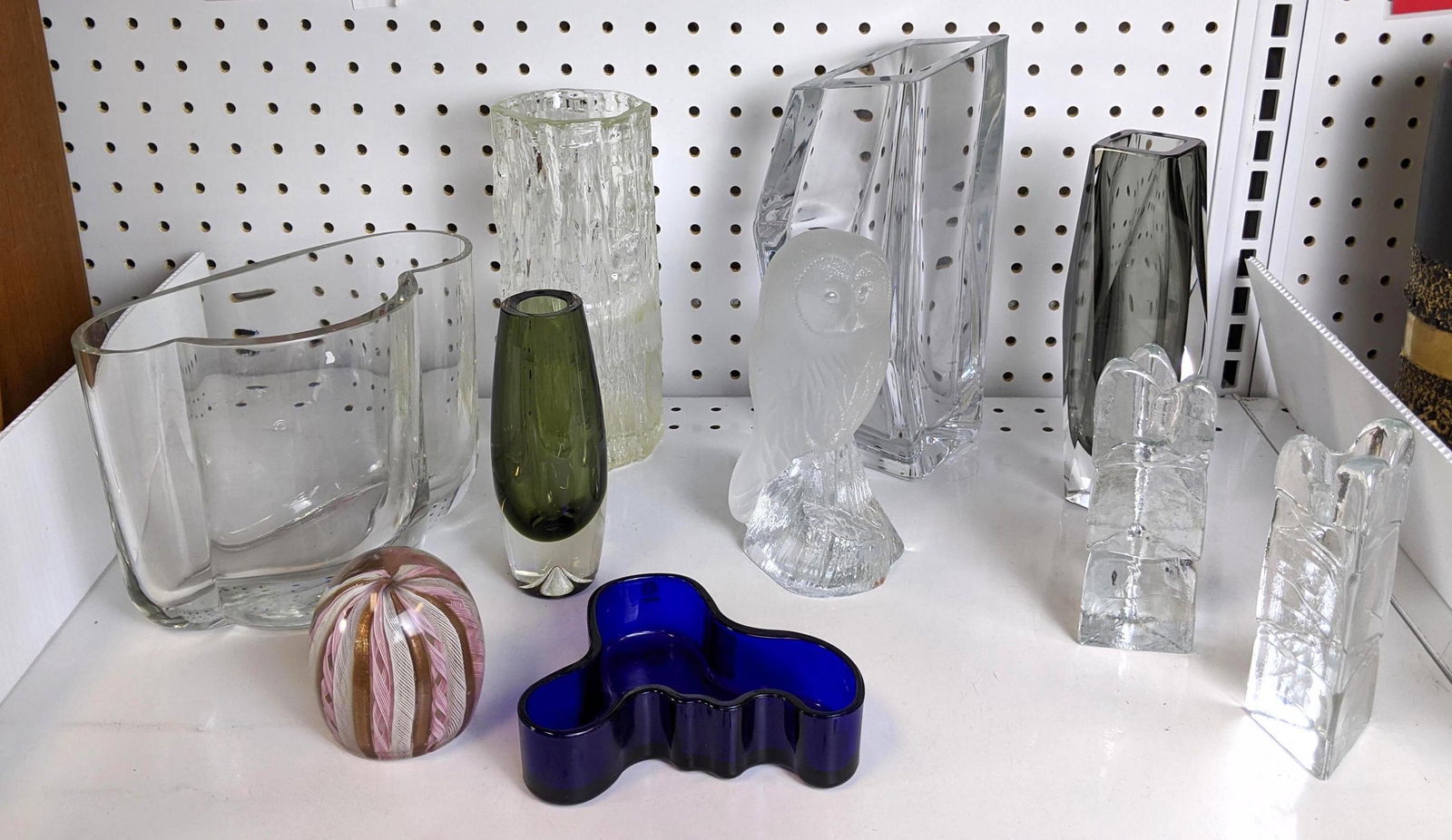 Modernist Glass Lot, iittala blue dish, Signed glass, A (1 of 20)