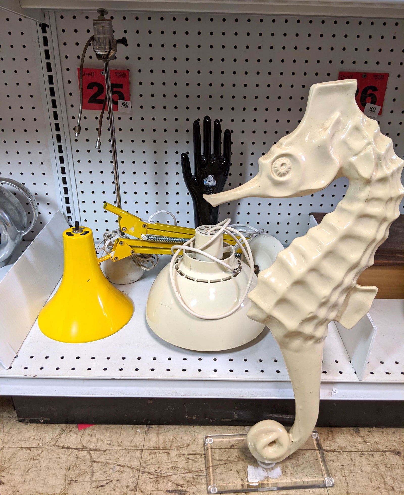 Modernist Lot.  Sea Horse sculpture, Stick table lamp, (1 of 19)