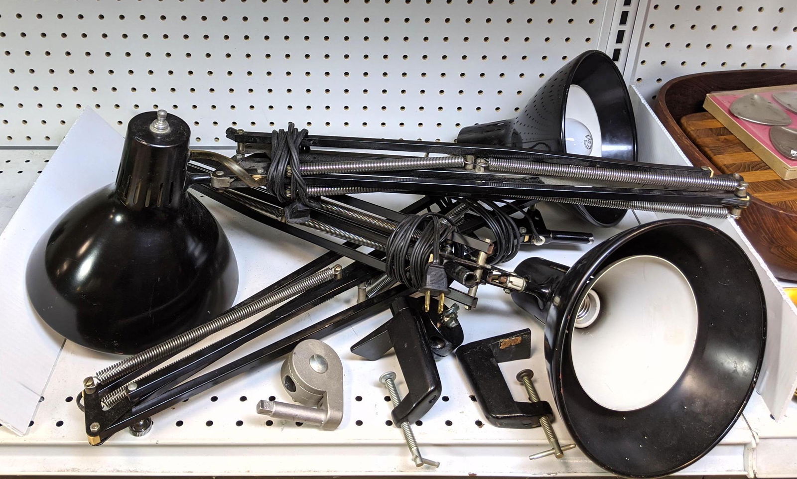 3 Black LUXO Task Lamps. Clamp on bases. (1 of 20)
