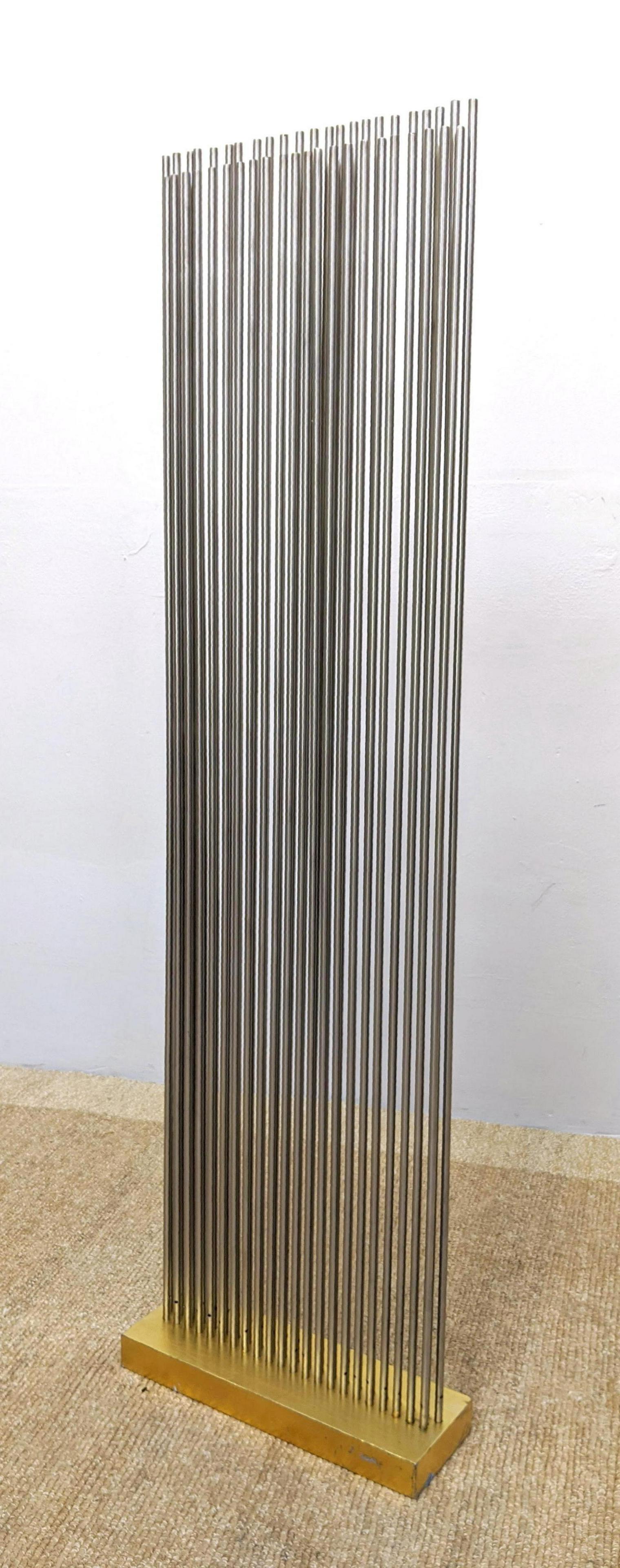 Bertoia inspired Steel Rod Floor Sculpture with Brass b (1 of 7)