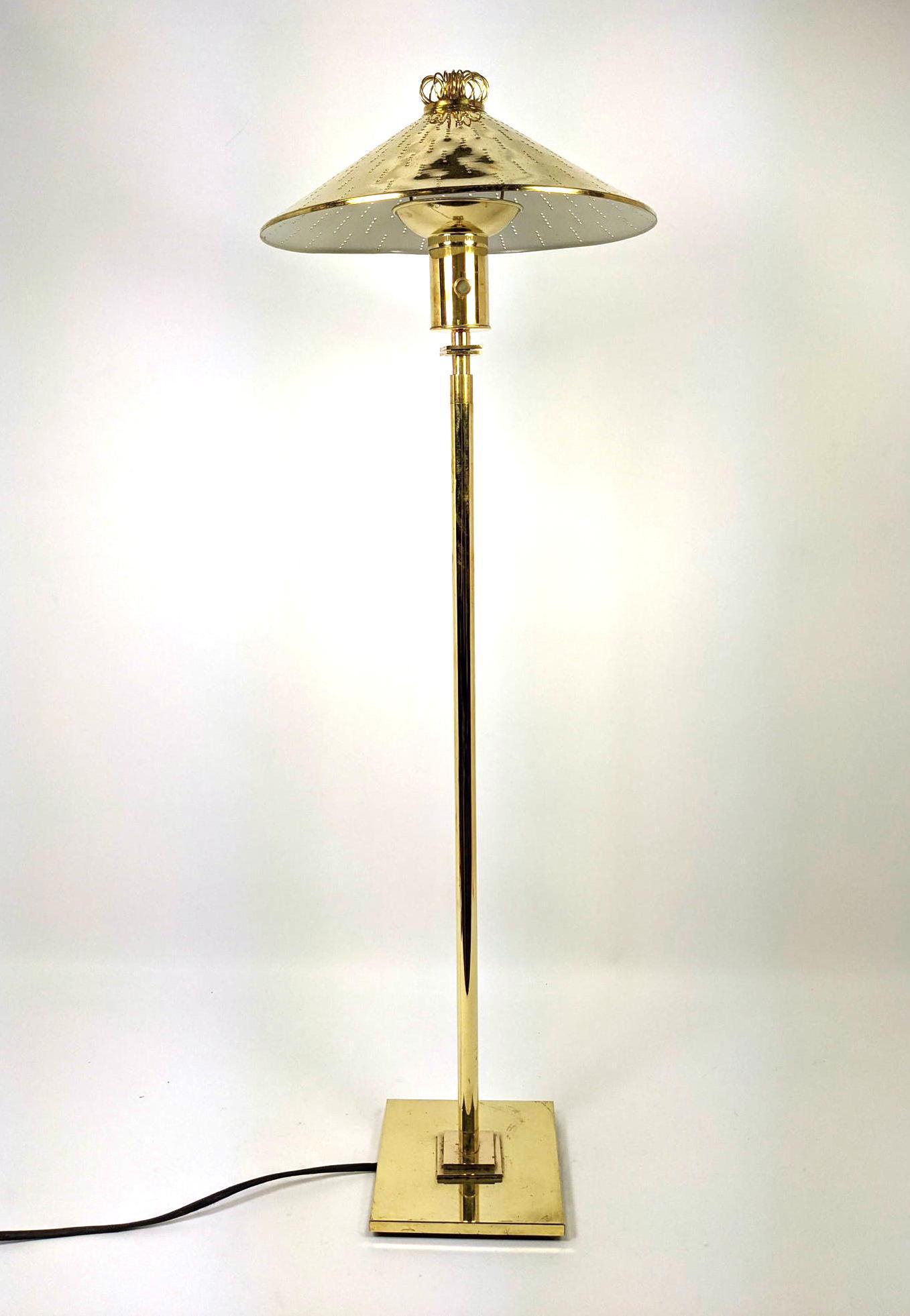 PAAVO TYNELL Style Polished Brass Floor Lamp. Pierced S (1 of 11)