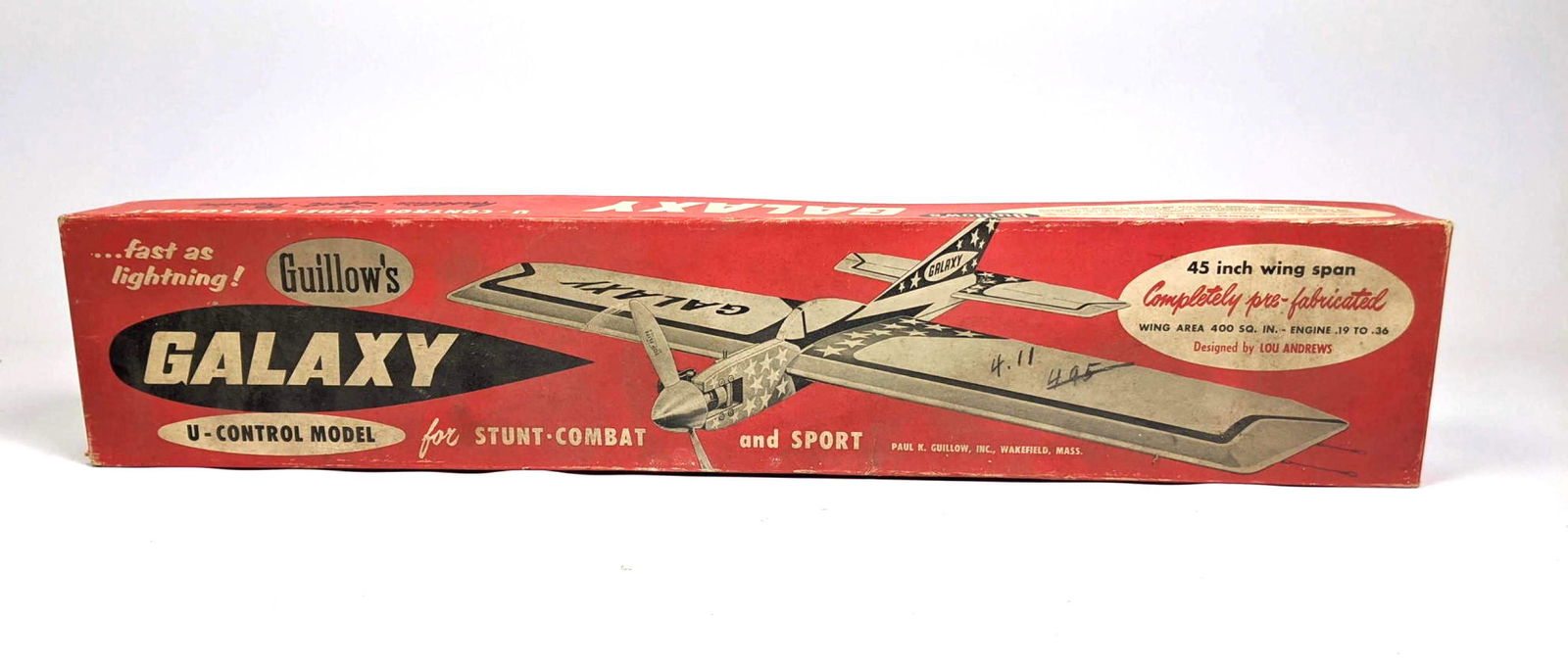 Guillows Galaxy model airplane in Box. U Control Model. (1 of 10)