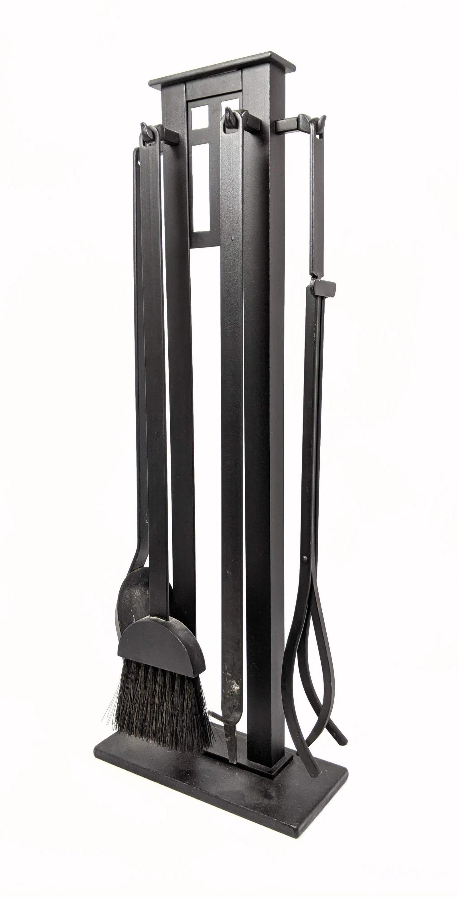 Mission style Black Metal Fireplace Tools. Stand. (1 of 10)