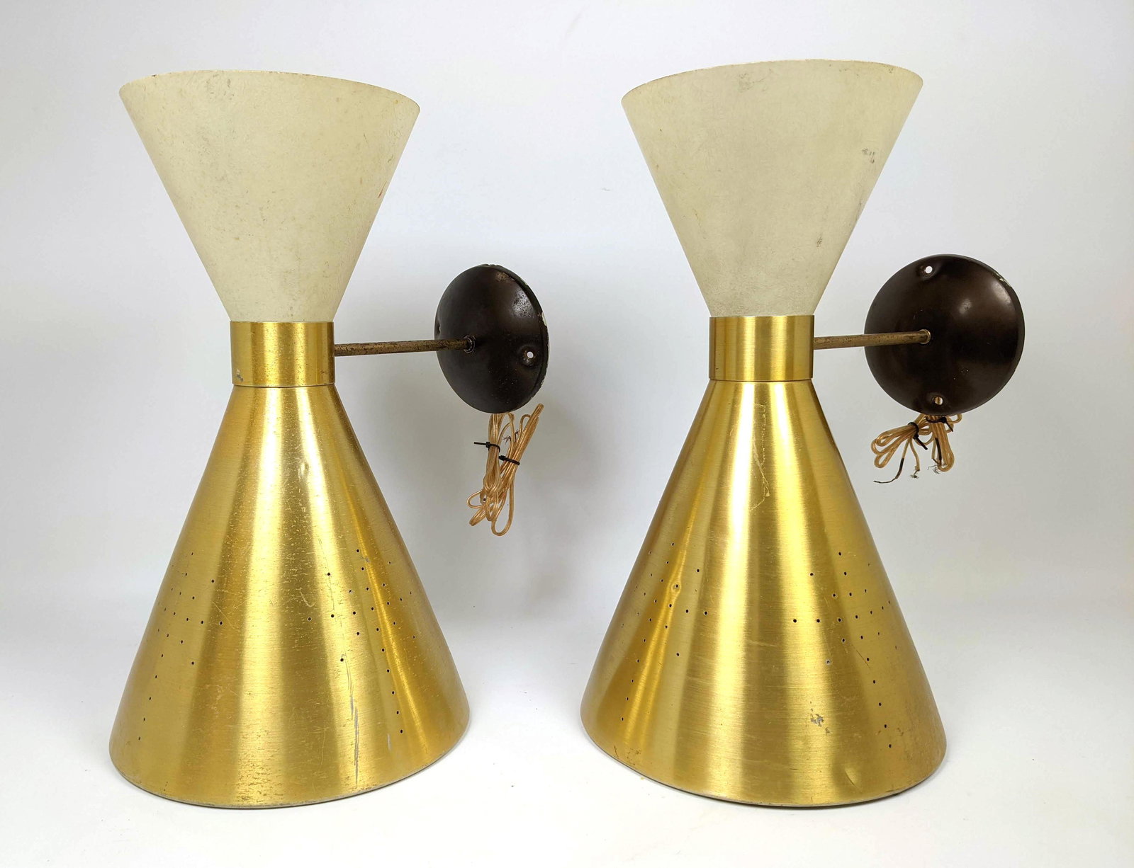 Pair PAAVO TYNELL Style Wall Sconces.  Bow Tie Cones. P (1 of 13)