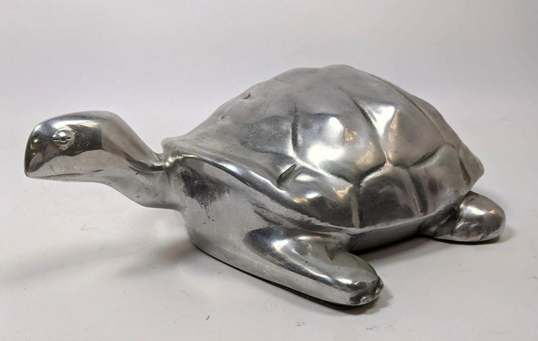 DAVID PARKIN Cast Aluminum Turtle Sculpture.  Signed an (1 of 8)