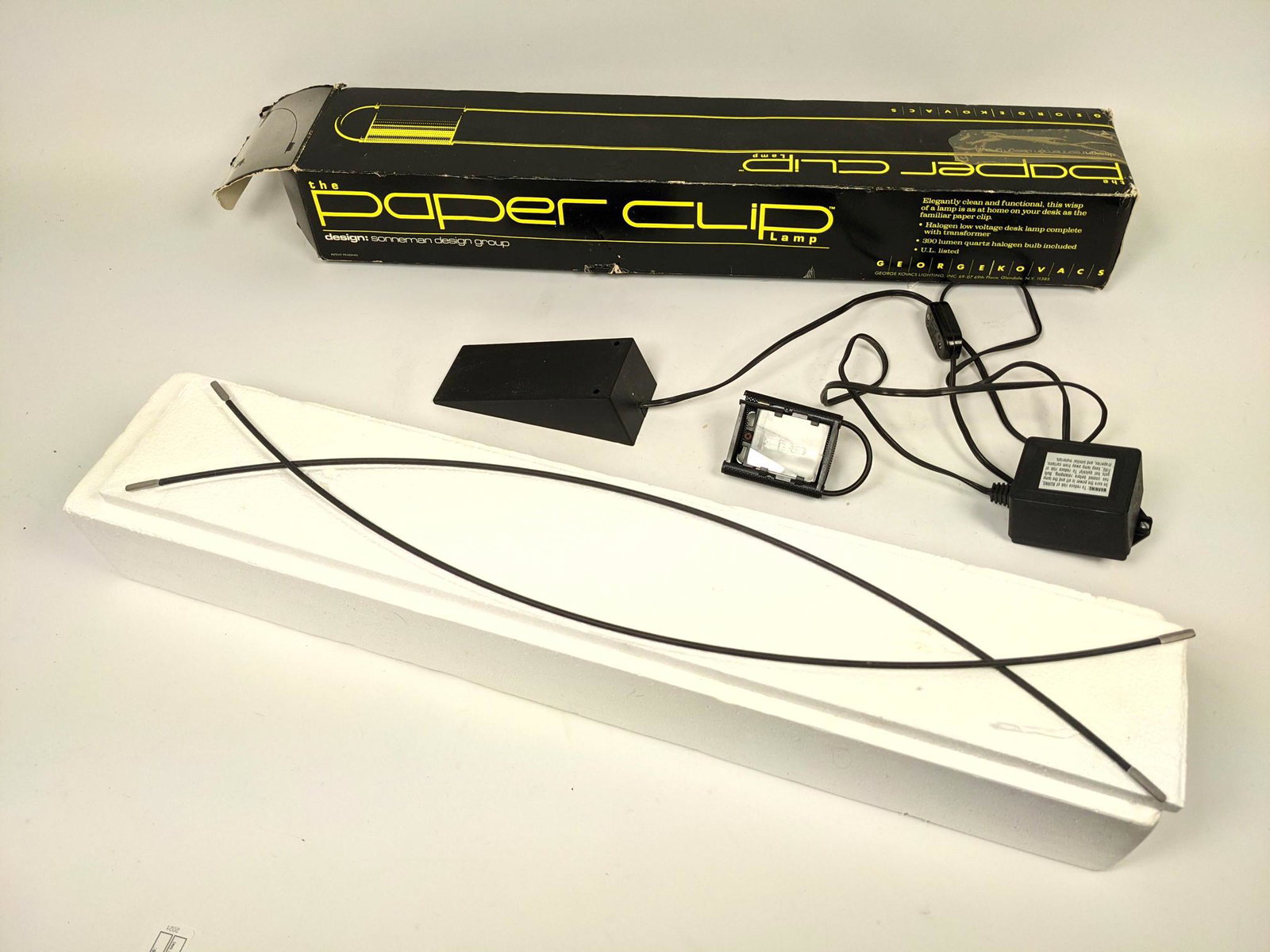 ROBERT SONNEMAN for George Kovacs Lamp. Desk Task Lamp: ROBERT SONNEMAN for George Kovacs Lamp. Desk Task Lamp. Paper Clip. Box dimensions: 5 x 26 x 4-- Dimensions: H: 26 inches: W: 14 inches: D: 2.5 inches ---