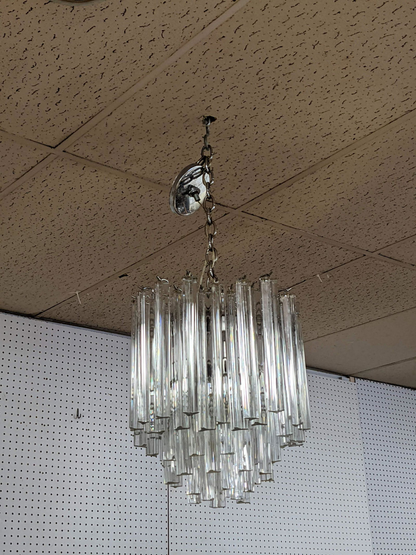 Camer Venini Style Pendant Chandelier Lamp. Glass Prism (1 of 13)