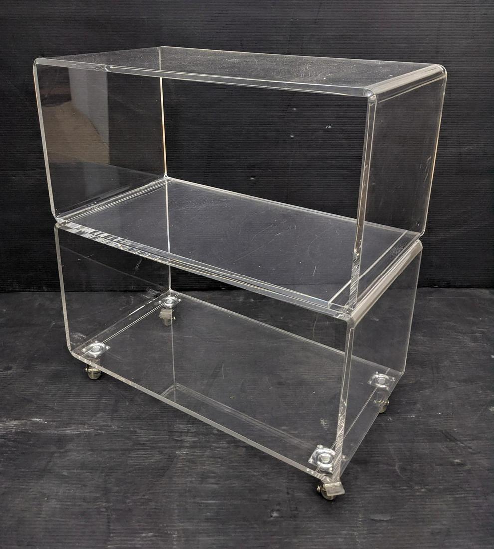 Lucite Acrylic Rolling Shelf Cart. (1 of 6)