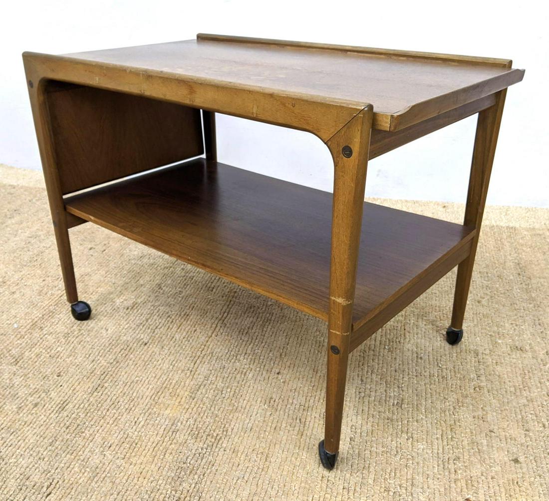 Danish Modern Teak Bar Cart. Drop Side Rolling Tea Bar (1 of 13)