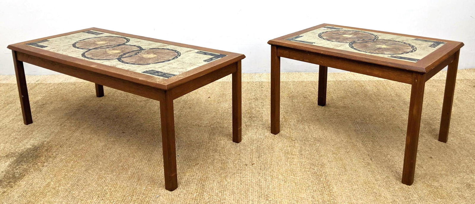 2pc Ceramic Tile Top Danish Teak Tables. Coffee Table a (1 of 13)