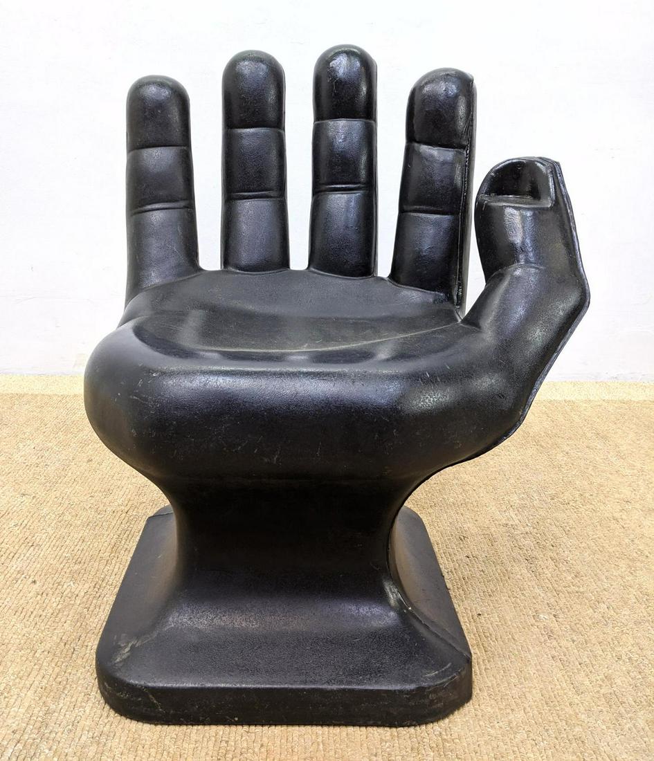 RMIC Plastic Hand Chair. Black textured molded plastic. (1 of 10)