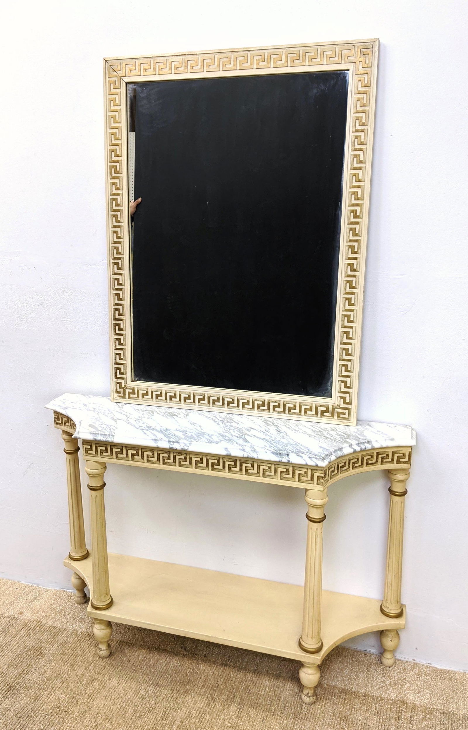 Marble Top French Style Hall Table and Mirror. Relief G (1 of 12)