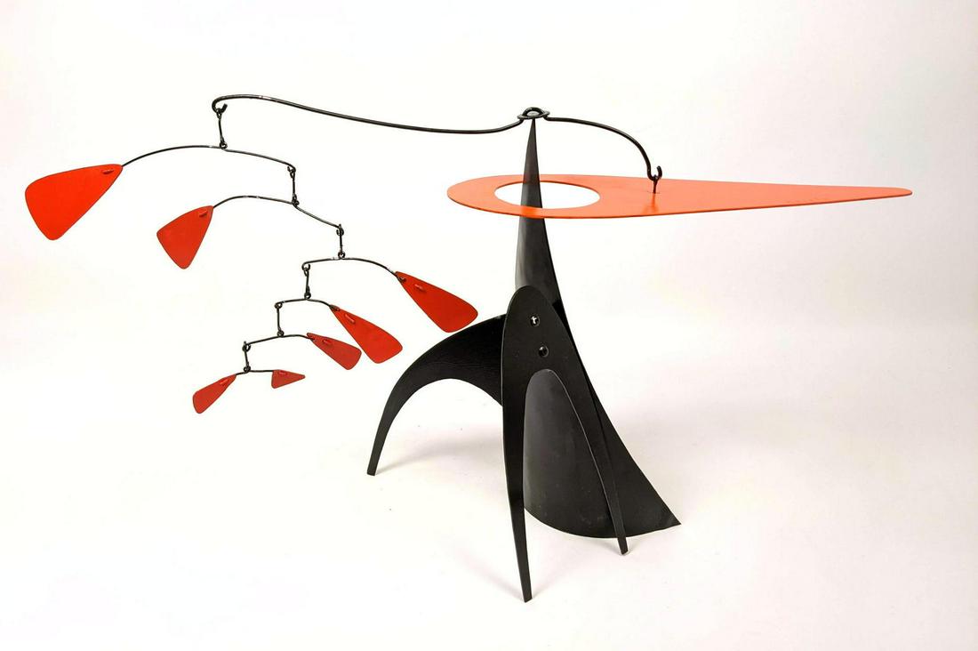 After MANUEL MARIN Table Top Mobile Sculpture. Red and (1 of 13)