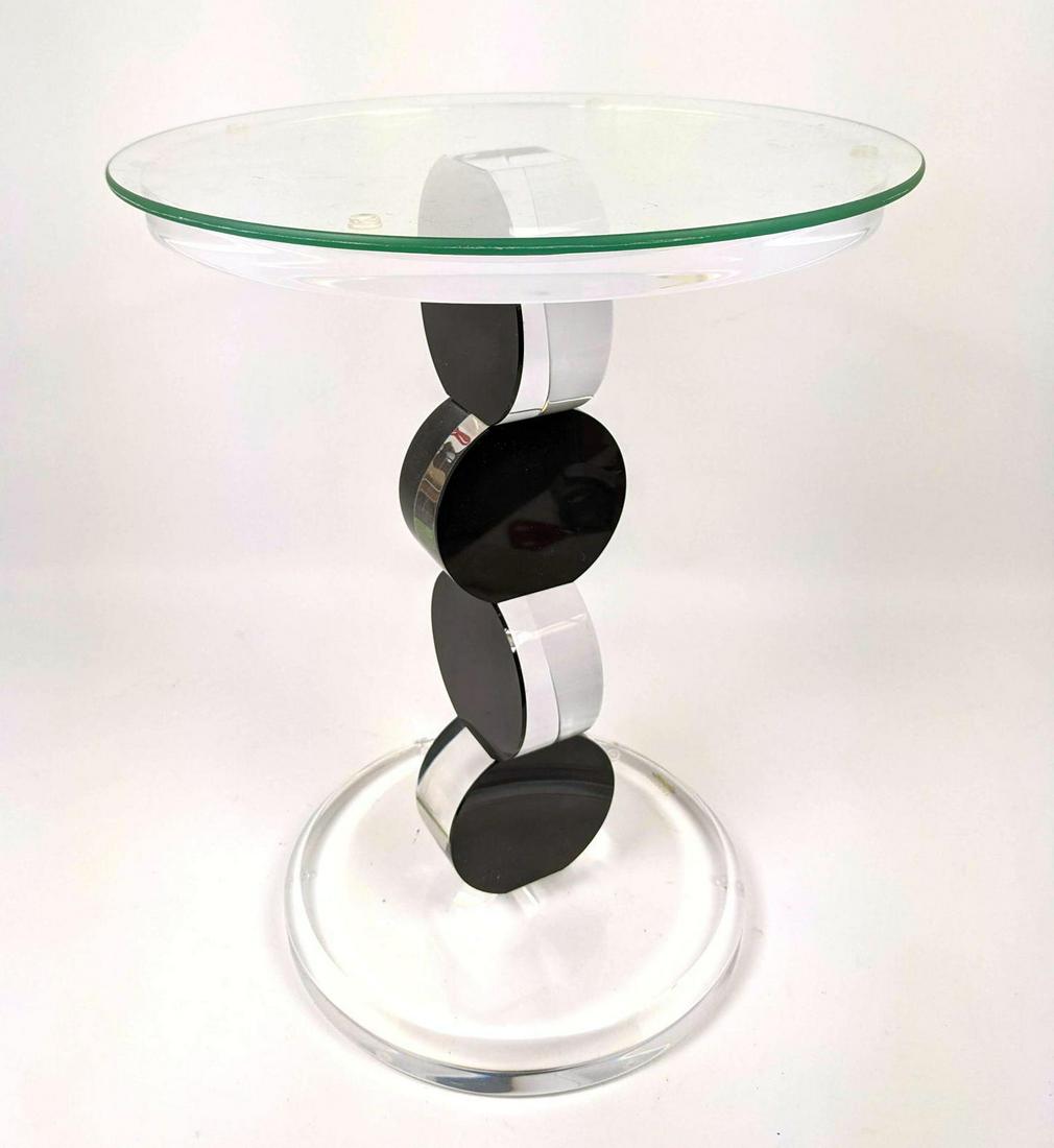 HAZIZA Lucite Acrylic Pedestal Side Table. Black and cl May 25, 2021