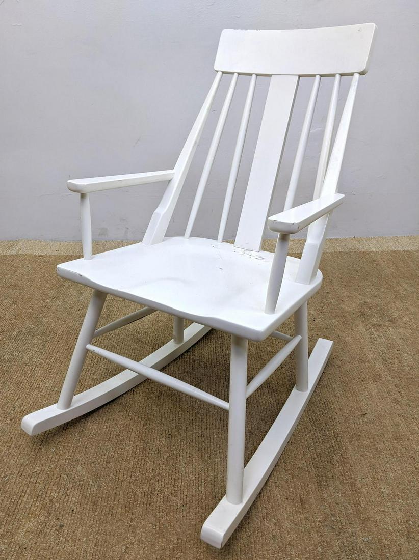Denmark Painted white Rocker Rocking Chair.: Denmark Painted white Rocker Rocking Chair. -- Dimensions: H: 38 inches: W: 23 inches: D: 35 inches ---
