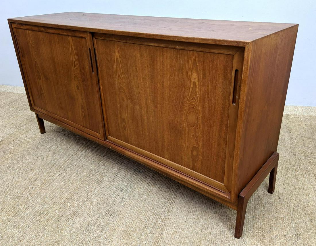 Danish Modern Teak Sliding Door Credenza Sideboard Cabi (1 of 15)