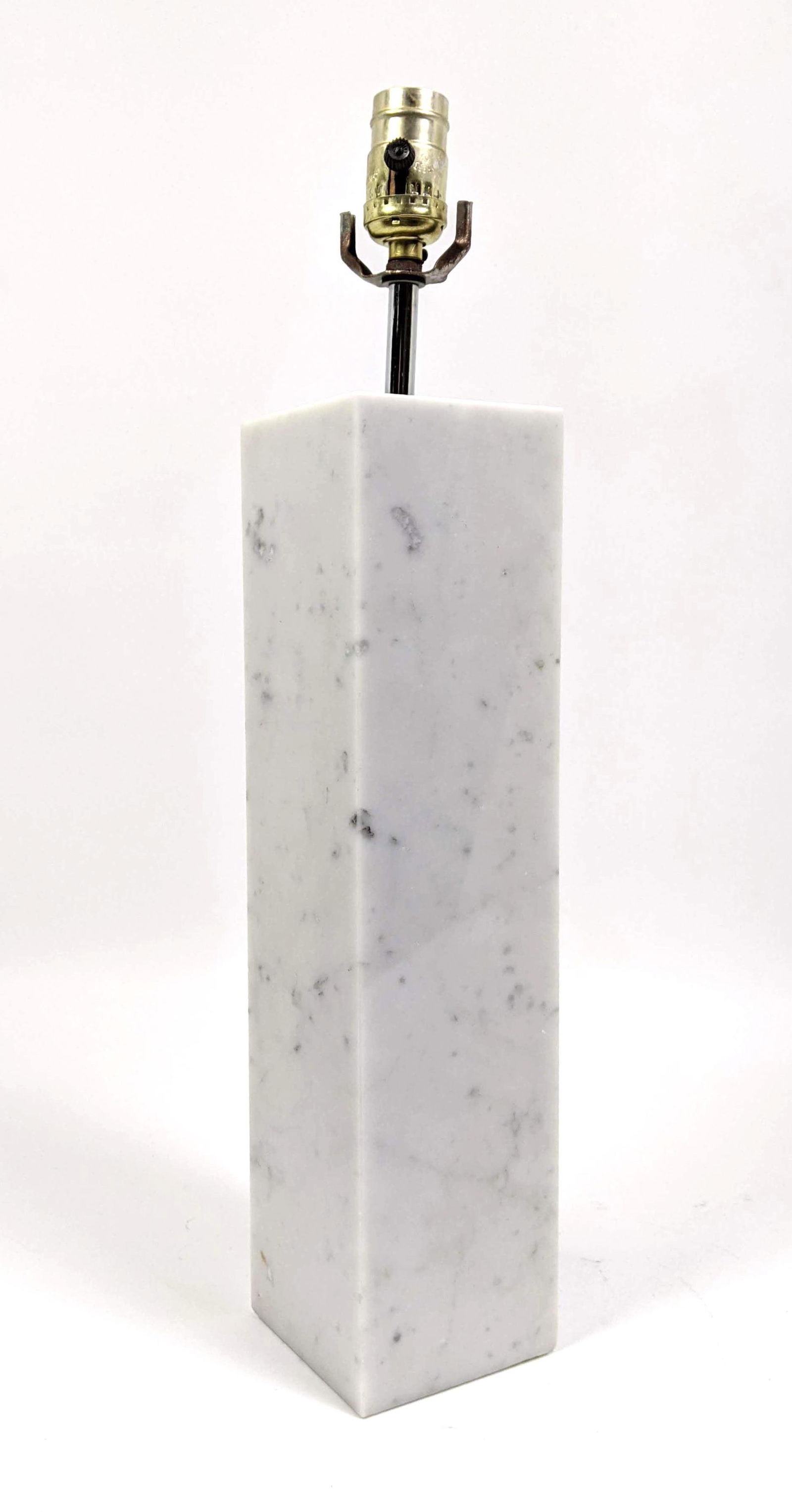 Walter Von Nessen style Square Column Marble Lamp. Whit (1 of 11)