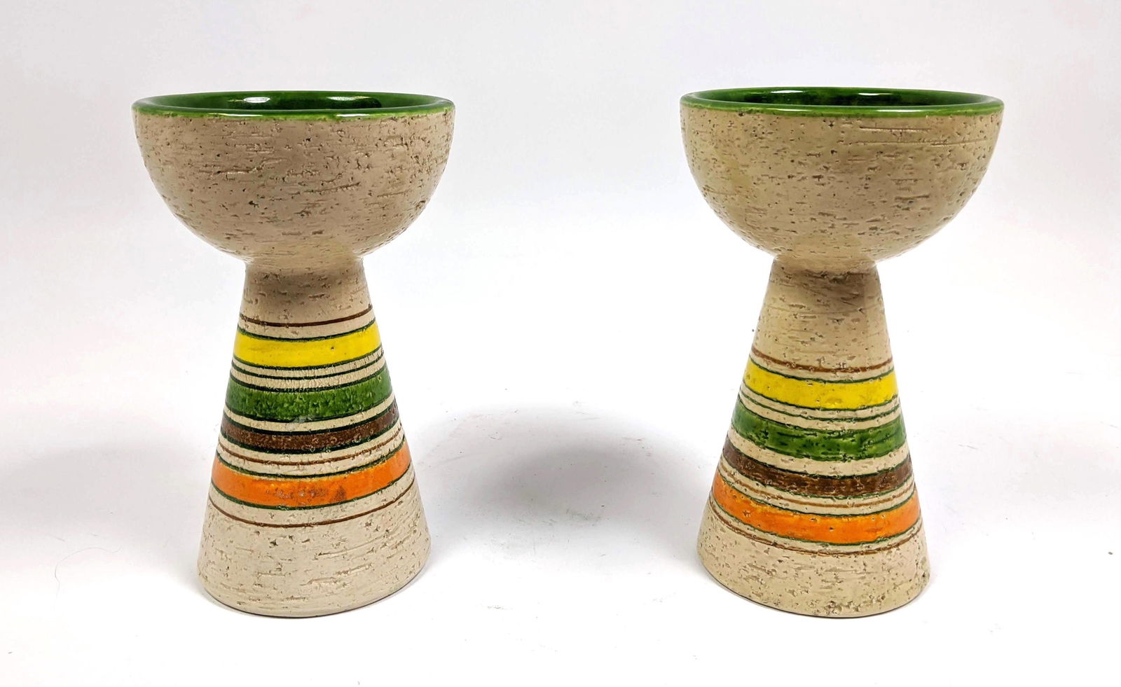 Pair BITOSSI Italian Pottery Candlesticks. (1 of 8)