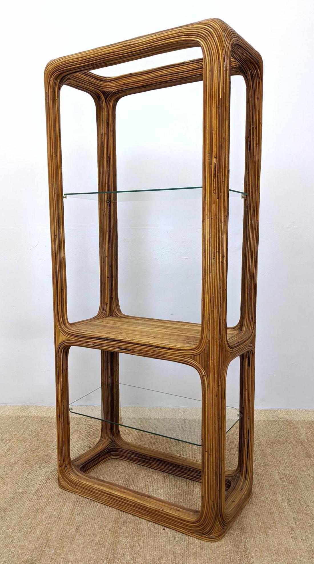 Gabriella Crespi inspired Rattan Bookcase Etagere. Glas (1 of 10)