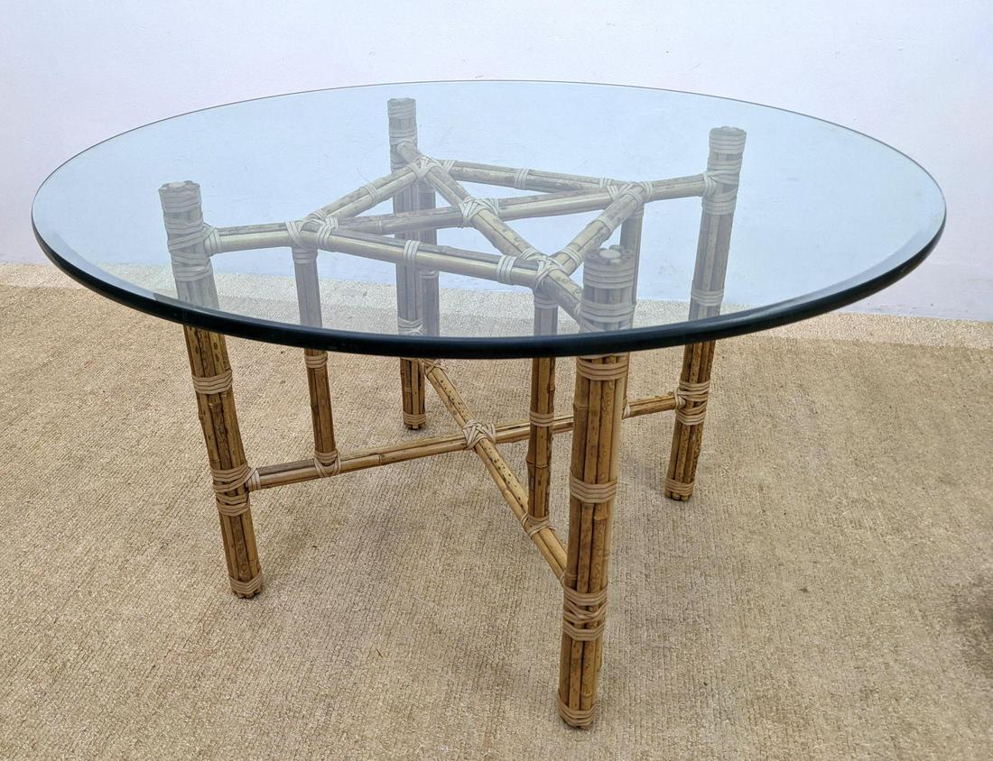 McGuire Mid-Century Modern Glass Top Dining Table.  Thi (1 of 9)
