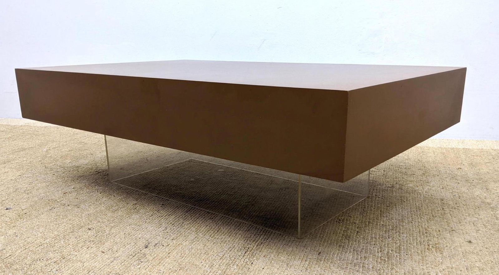 Modernist Wood and Lucite Cocktail Coffee Table. Deep l (1 of 11)
