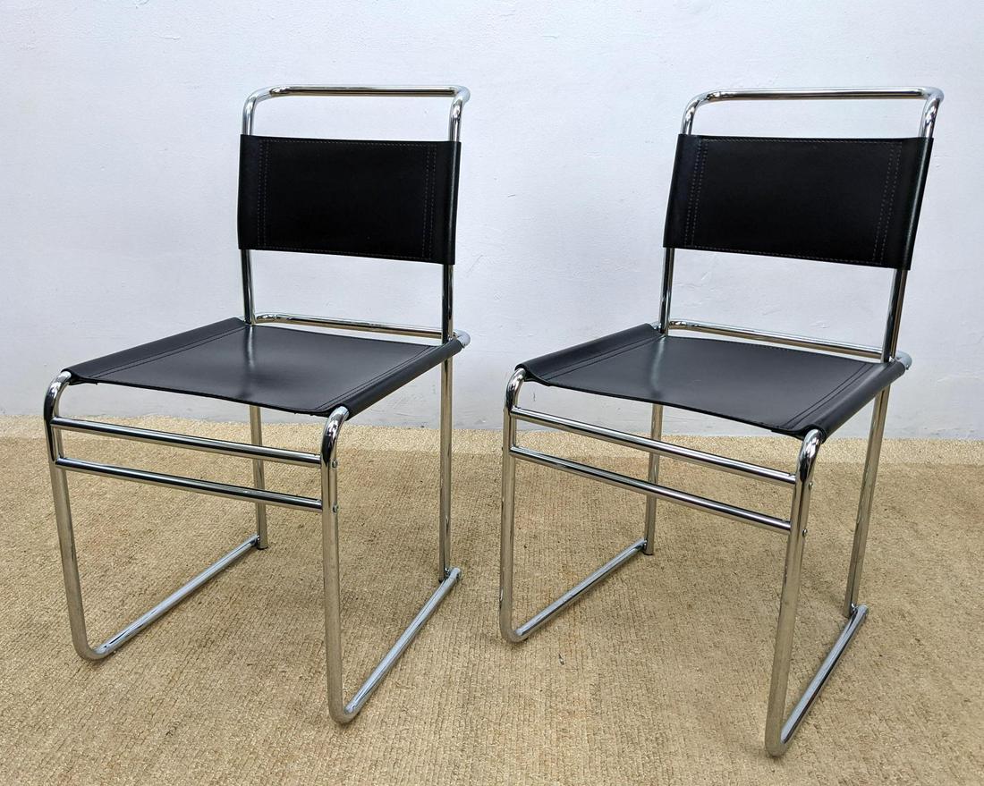 MARCEL BREUER Model B-5 Chairs. Chrome and Leather.  Ma (1 of 10)