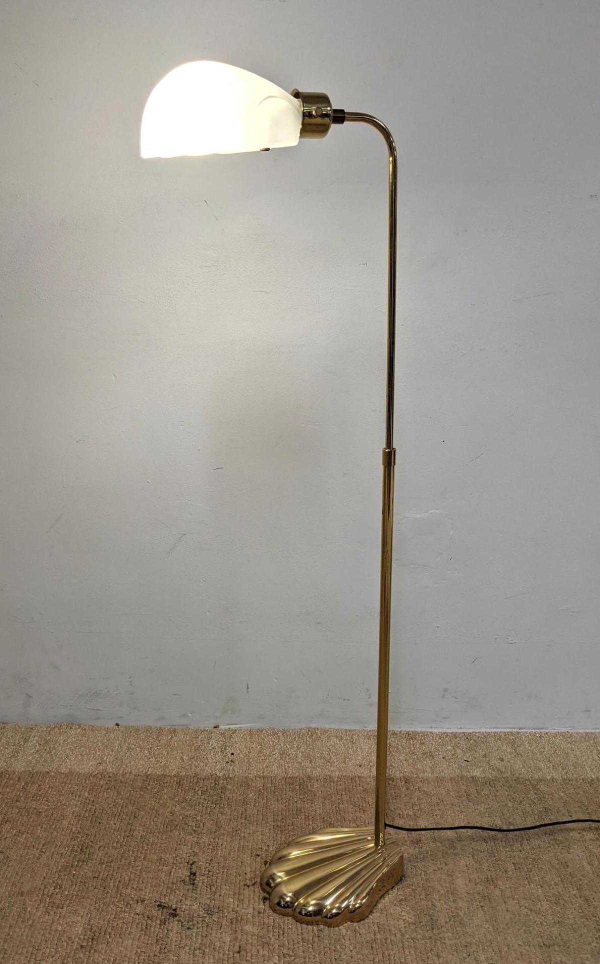 Decorator Brass Floor Lamp with Frosted Glass Shell Sha (1 of 11)