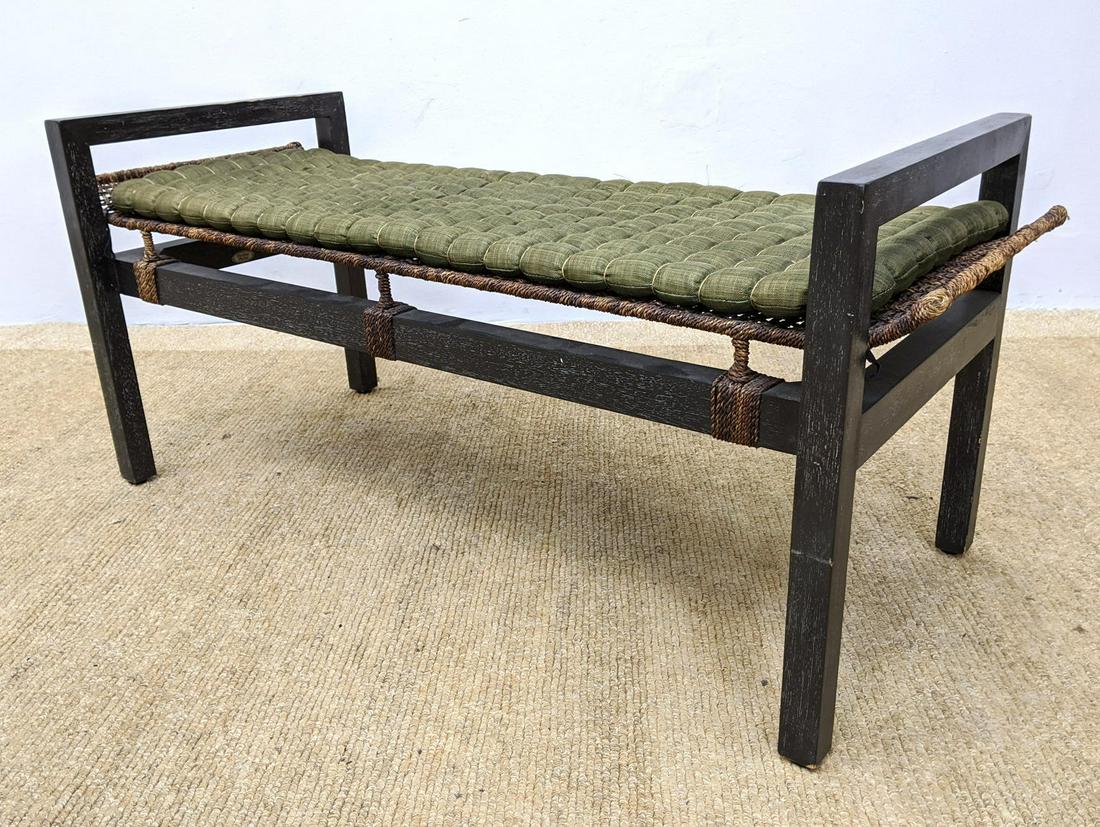 DEBBIE PALAO Designer Seat Cushion Bench.  Dark stained (1 of 16)