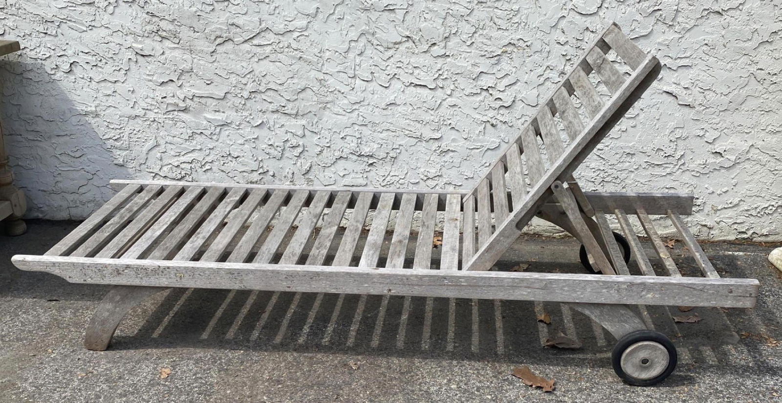 Slat Teak Modernist Adjustable Chaise Lounge. Outdoor. (1 of 11)