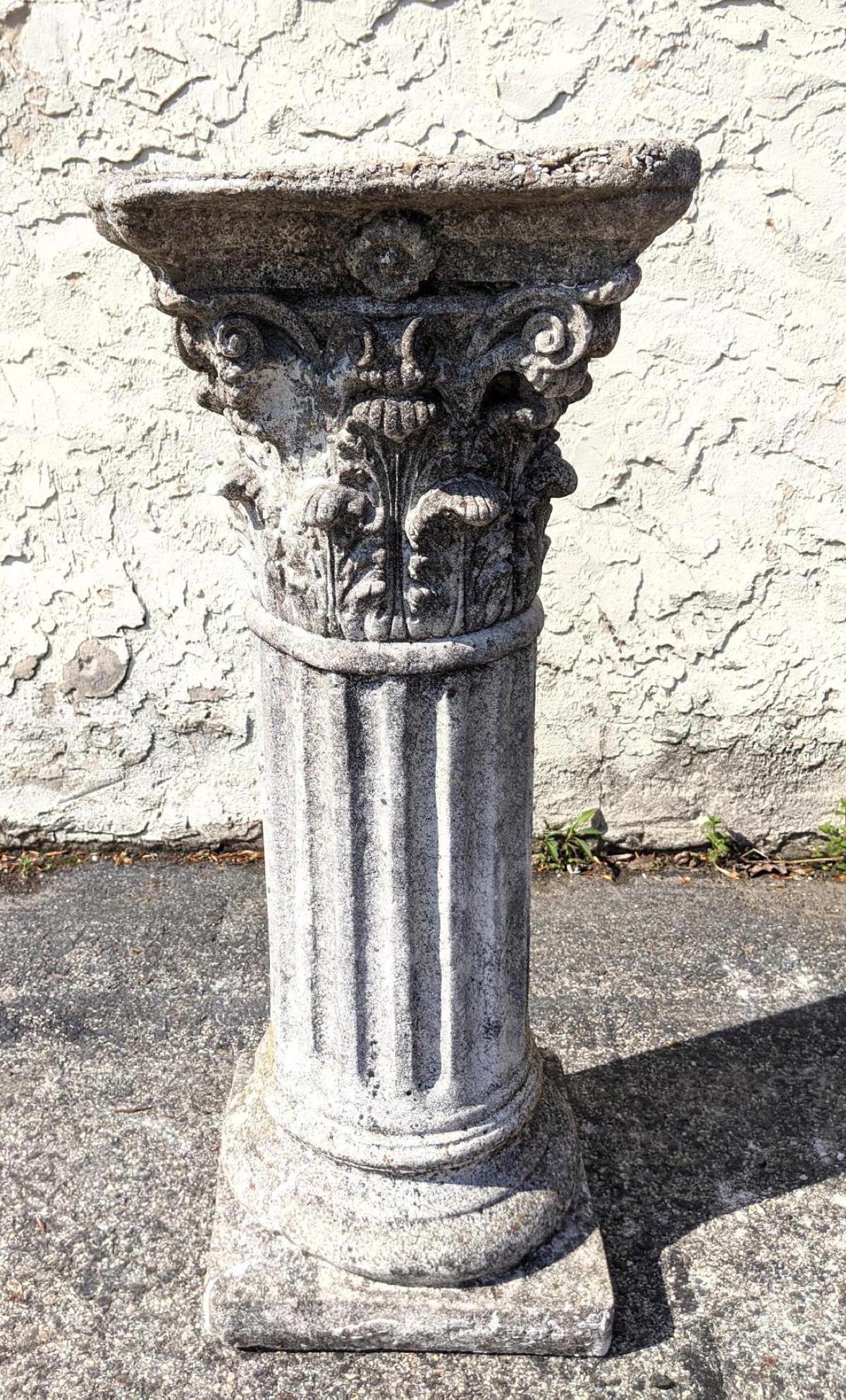 Vintage Cast Concrete Corinthian Column Pedestal. Outdo (1 of 5)
