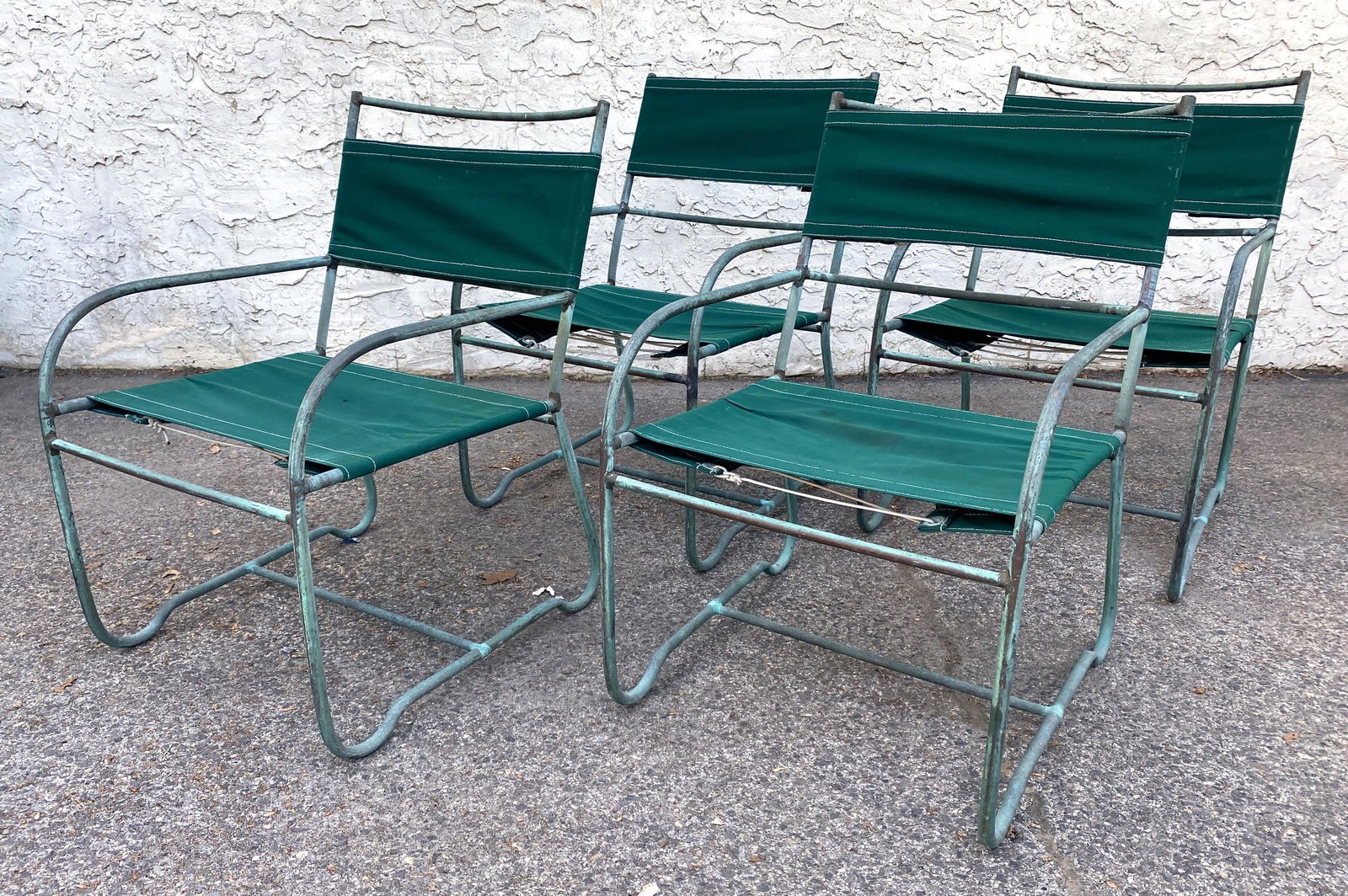 Set 4 WALTER LAMB Attributed Chairs.  Patinated Bronze. (1 of 10)