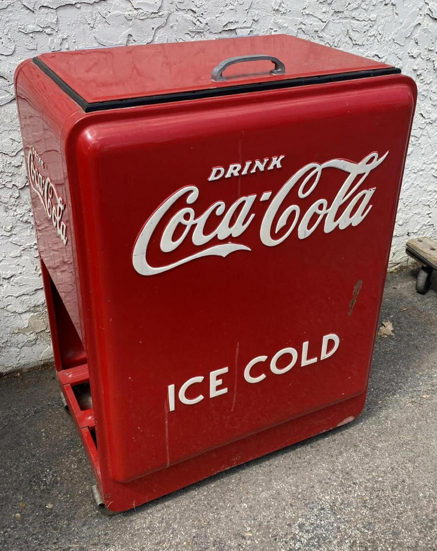Vintage COCA COLA Standing Ice Chest with extras. (1 of 12)