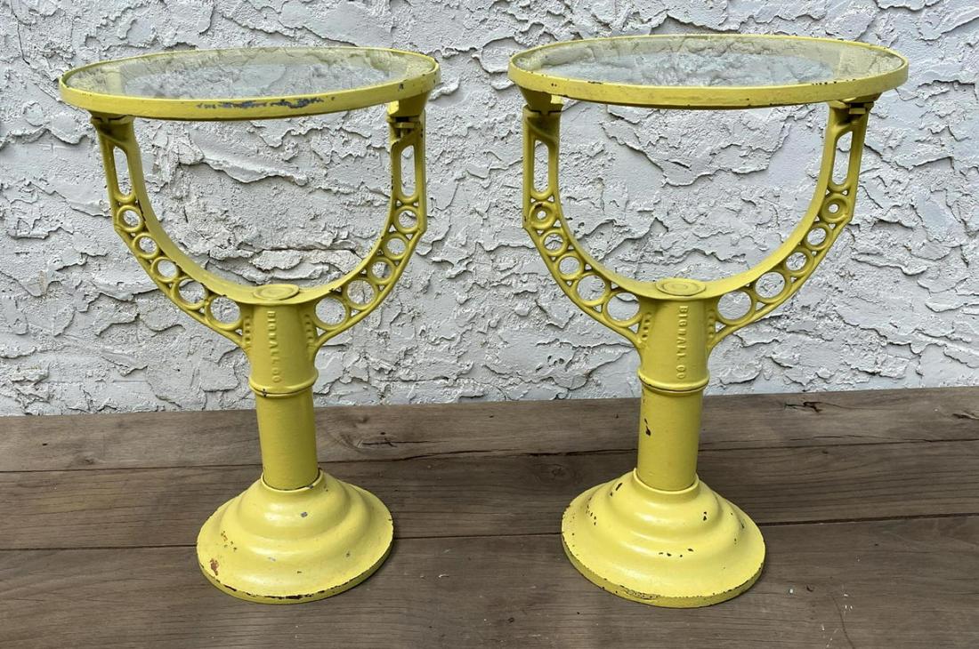 Pair Converted Gas Lantern Brackets to Tables.  BIGNALL (1 of 7)