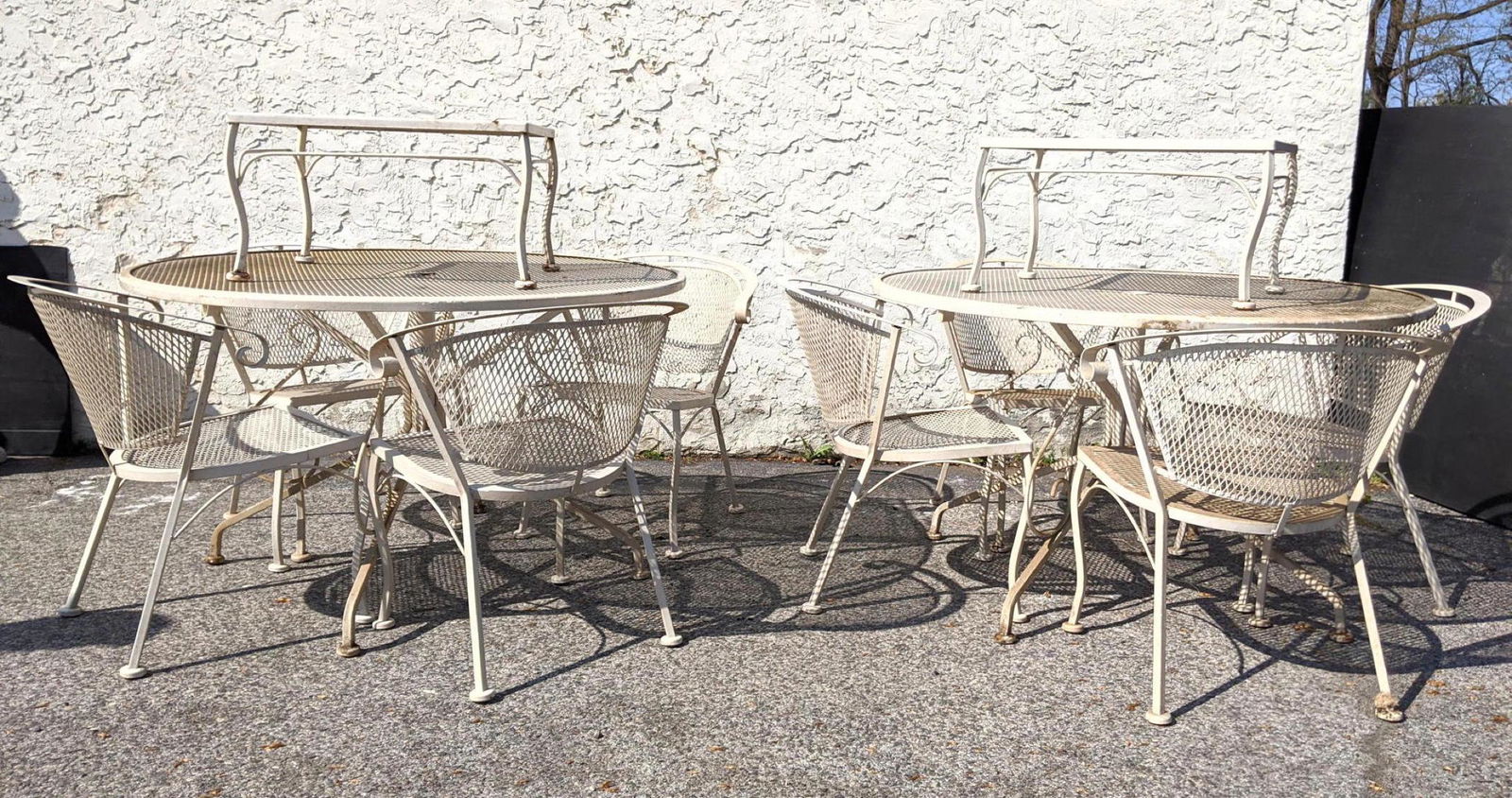 12pc Outdoor Patio Iron Dining Sets. Two Sets Dining Ta (1 of 9)