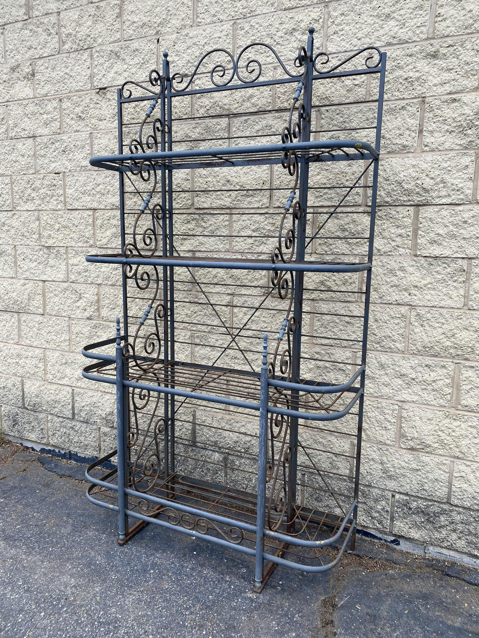 French Style Baker Rack Plant Shelf.  Iron and Bras. (1 of 9)