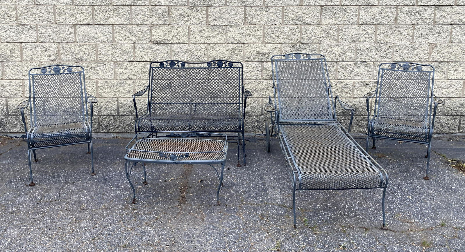 5pcs Russell Woodard Style Patio Set.  Chaise lounge, L (1 of 14)
