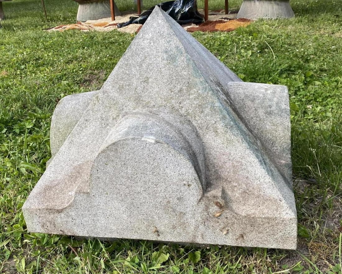 Carved Granite Pyramid Architectural element. Stone col (1 of 12)