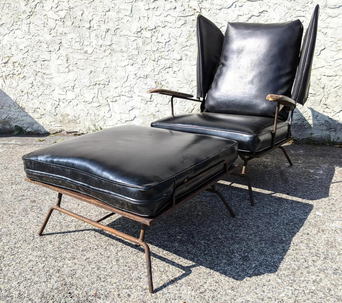 Rare Adrian Pearsall Iron Lounge Chair and Ottoman. (1 of 13)