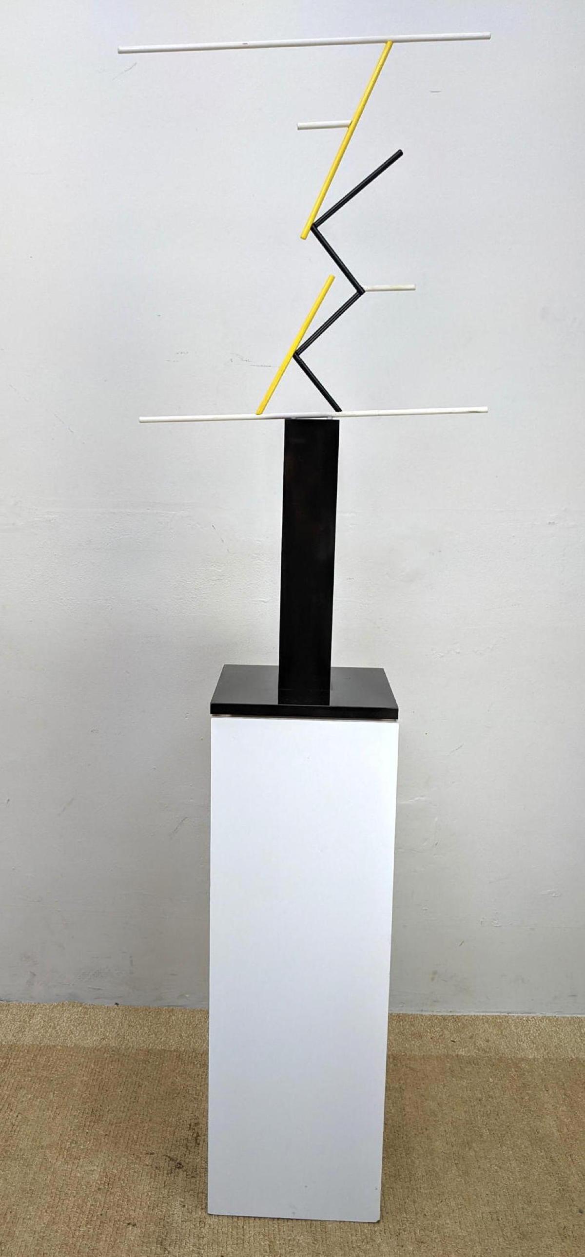 GEORGE D'AMATO Modernist Sculpture.  Yellow, Black & Wh (1 of 7)