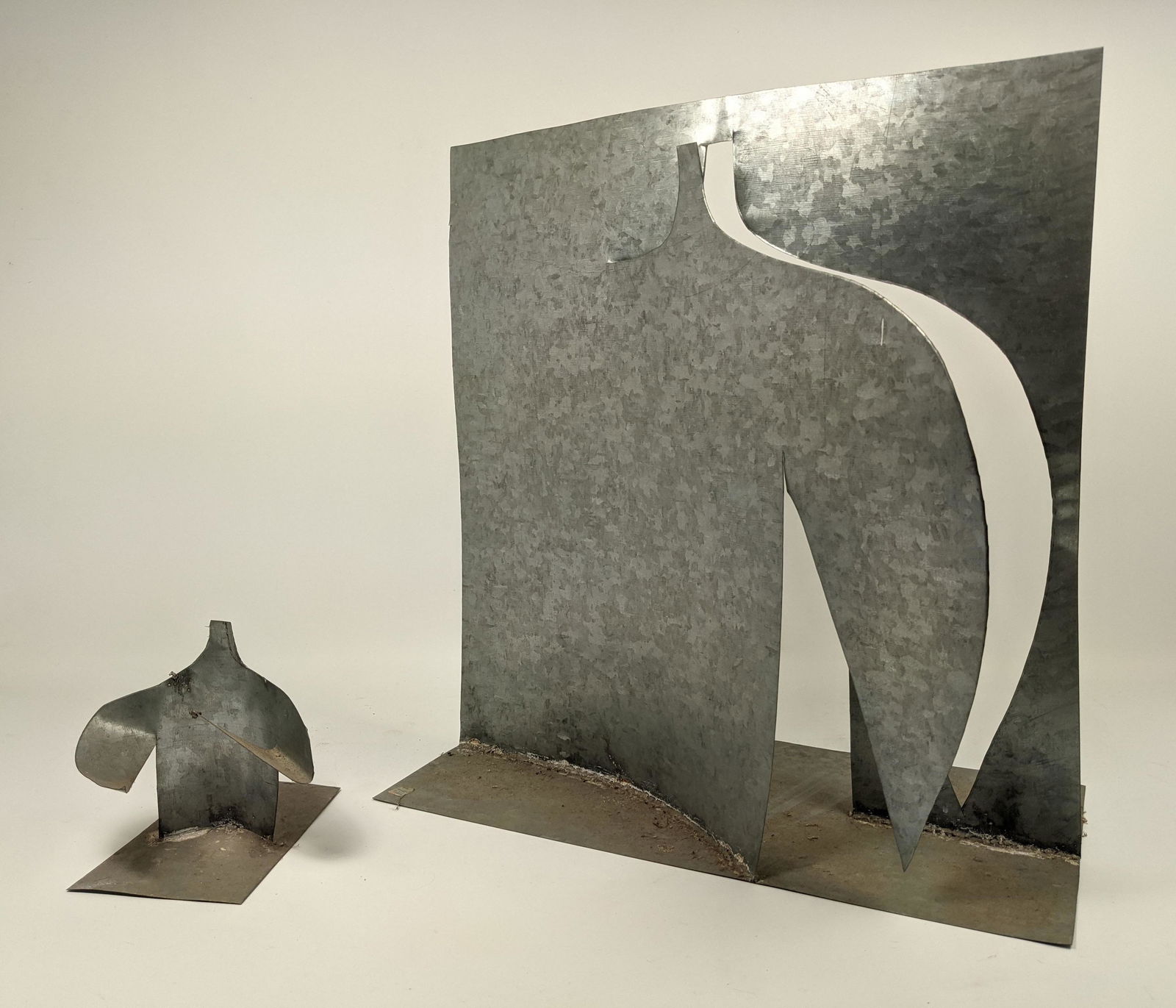 2pcs GEORGE D'AMATO  Cut Tin Sculptures. Figural. D'AMA (1 of 19)