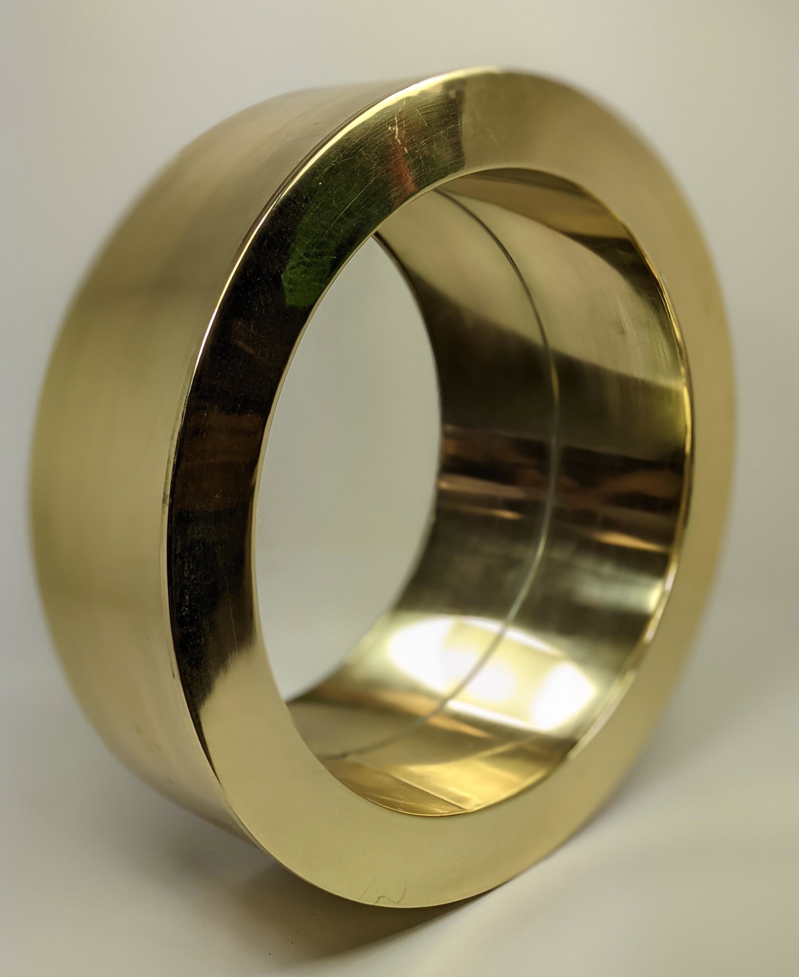 C. JERE Style Wall Mirror. Brass deep Well Wall Mirror. (1 of 11)