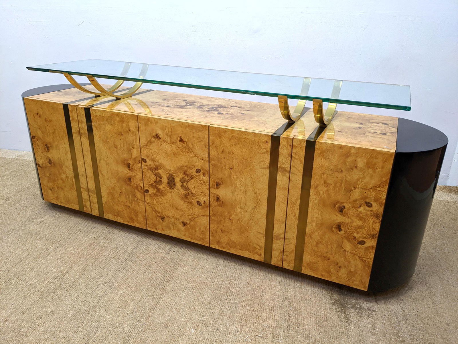 Custom Decorator Burl Wood Credenza. Milo Baughman Styl (1 of 16)