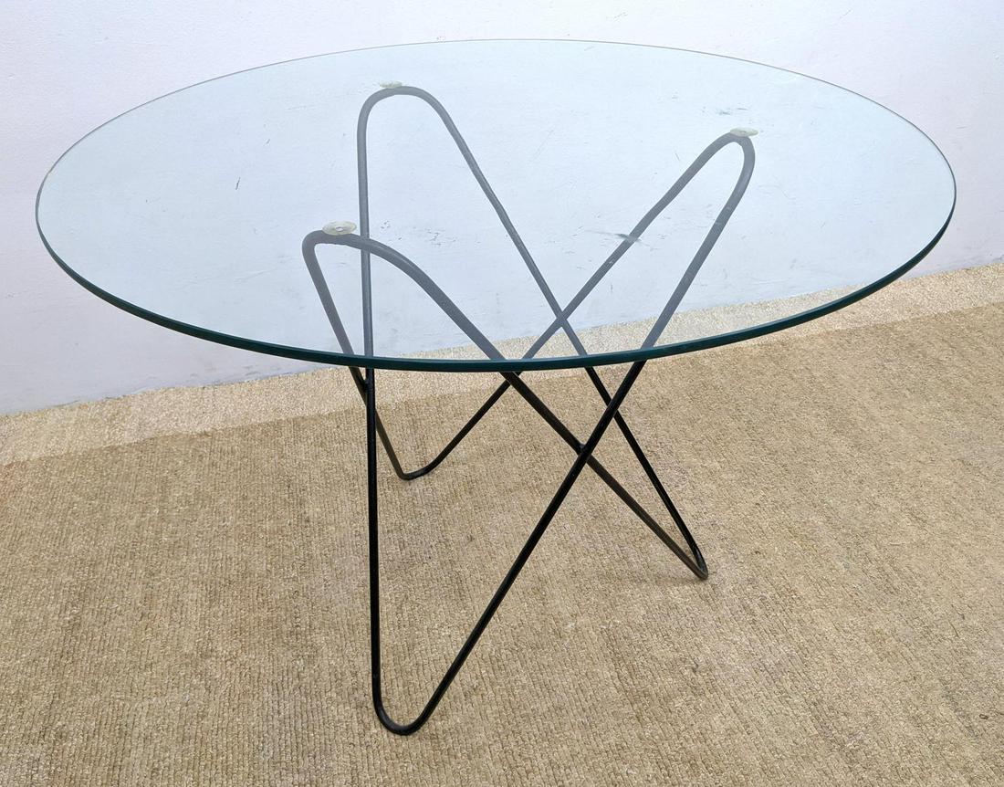 Hairpin Iron Dining Table with Glass Top. (1 of 8)